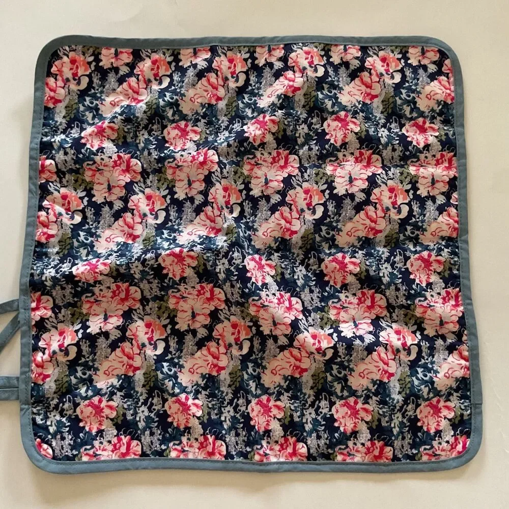 American Girl Doll Tenney Picnic Set Reversible Blanket Floral Red Check Only